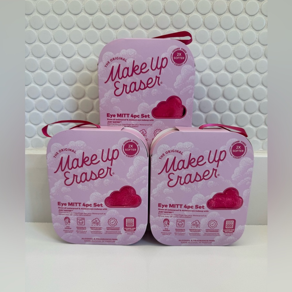 MakeUp Eraser Eye Mitt 4pc Set / bundle of 3 packages